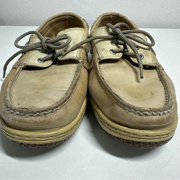 SPERRY 0799023  BOAT DECK Beige LEATHER MENS 10 W Memory Foam SHOES - Picture 13 of 14